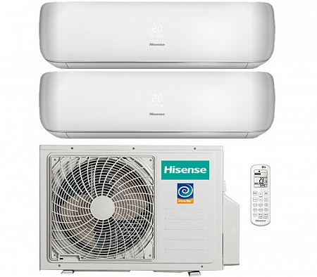 Мульти-сплит система HISENSE серии PREMIUM DESIGN FREE MATCH DC Inverter (2 порта) AMW2-18U4SXE / 2x AMS-09UR4SVETG67 (25м+25м)